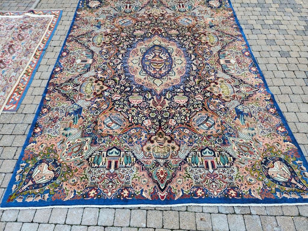 Handgeknoopt perzisch tapijt kashmar 386x290, Info@SlatsAntiek.nl, Crème, Perzisch, Vof Slats Antiek