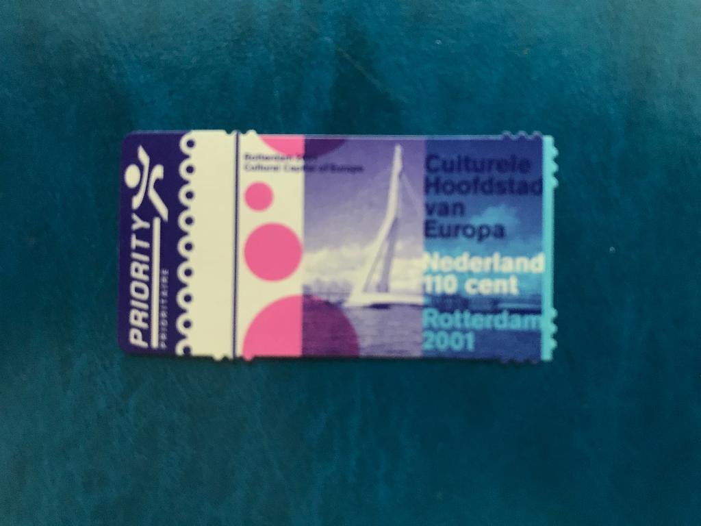 postzegel Nederland Priority 110 cent Rotterdam 2001, Ophalen of Verzenden, Na 1940, Postfris