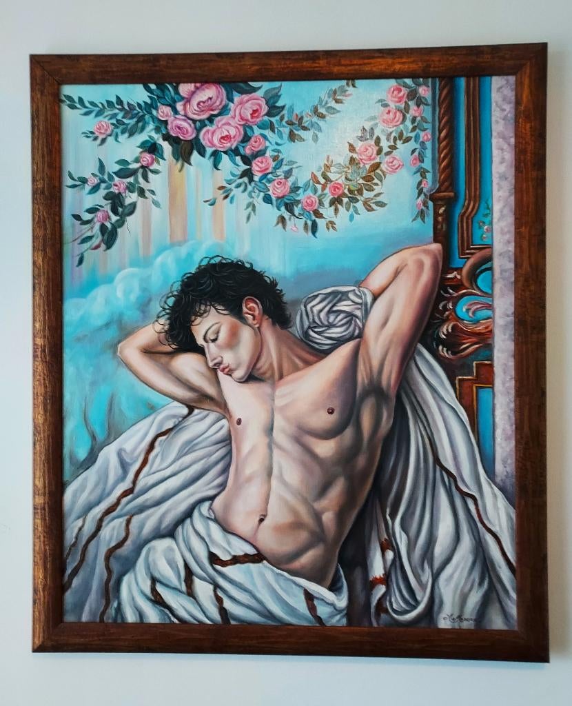 Mannelijk naakt-Alfonso Moreno, Antiek en Kunst, Kunst | Schilderijen | Klassiek, Ophalen
