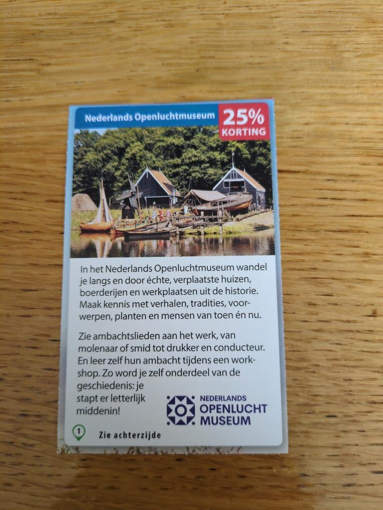 Kortingsbon voor Openlucht museum, Tickets en Kaartjes, Musea, Drie personen of meer, Kortingskaart