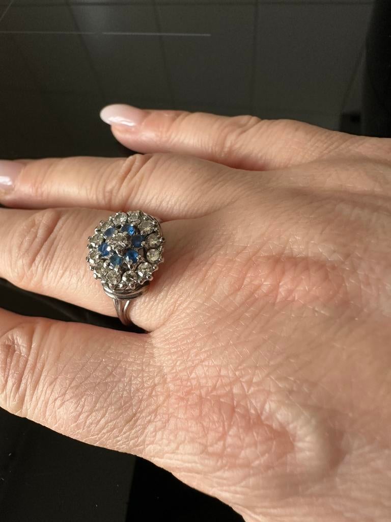 Antieke ring (1908-1920) in 18 karaat goud, Ophalen of Verzenden, Zo goed als nieuw, Goud, Dame