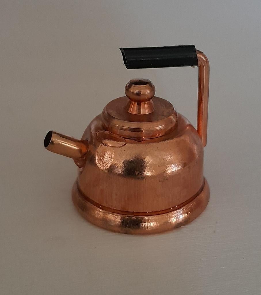 Miniatuur koper theeketeltje 1:12, Ophalen of Verzenden, Zo goed als nieuw, Decoratie