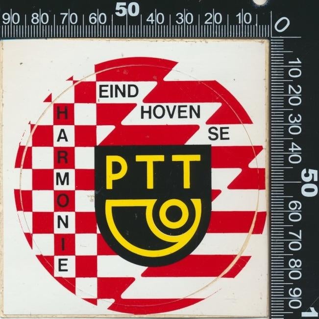 Sticker: PTT Harmonie - Eindhoven, Ophalen of Verzenden, Zo goed als nieuw, Bedrijf of Vereniging