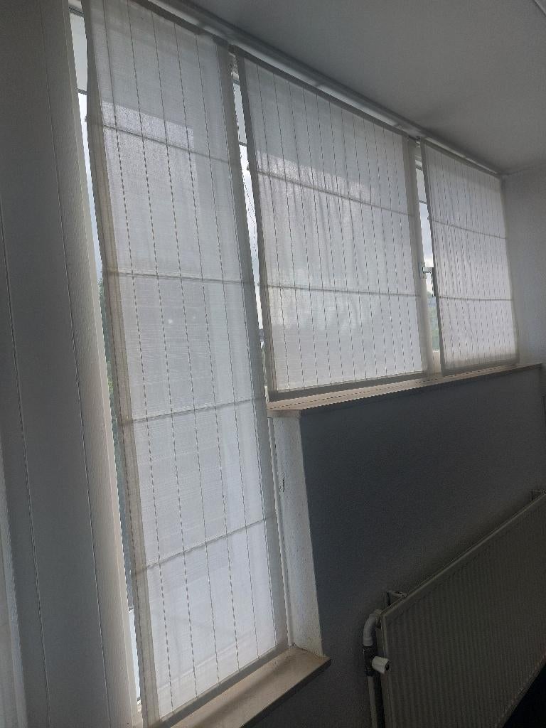 9st Stijlvolle vouwgordijnen incl bevestigingsmateriaal, Ophalen, Gebruikt, 50 tot 100 cm, Crème