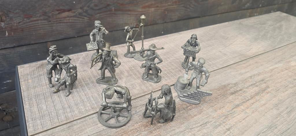 Vintage tinnen beeldjes – oude ambachten – pewter / Daaldero, Ophalen of Verzenden