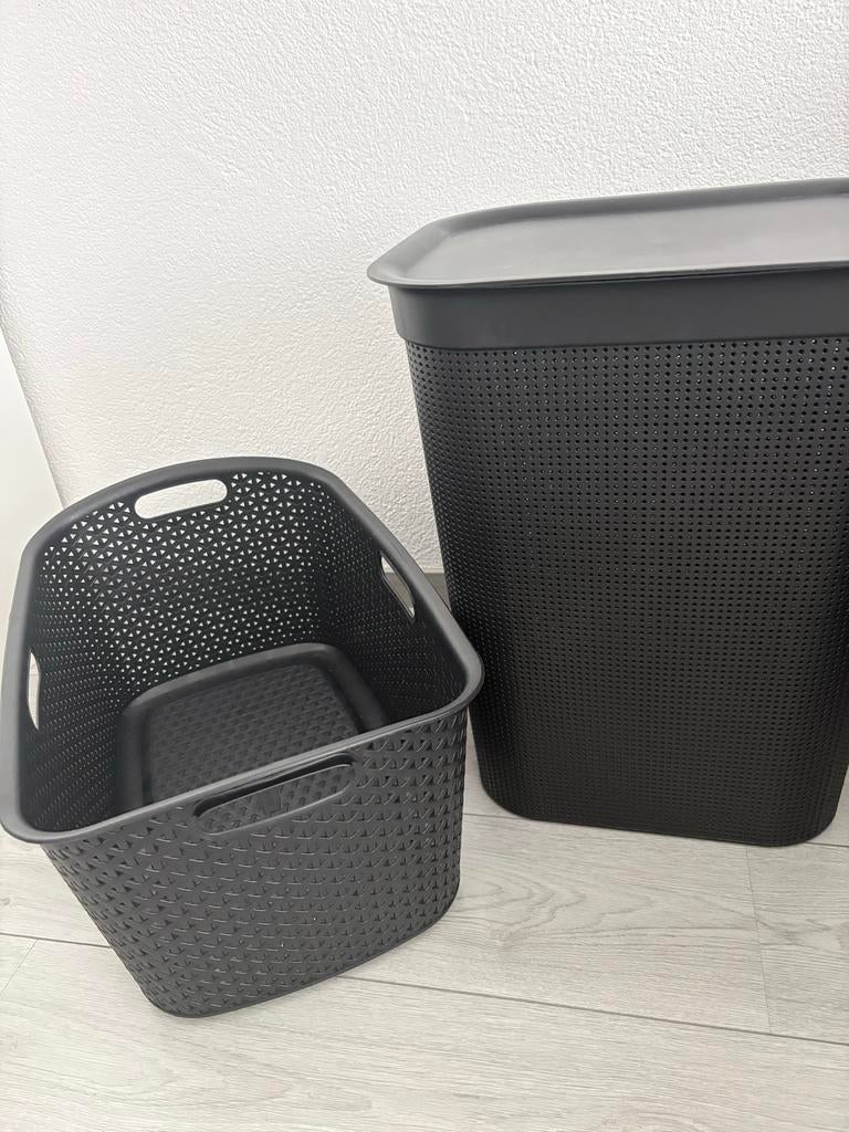 Curver wasmand en wasbox - Antraciet, Witgoed en Apparatuur, Wasmachines, Zo goed als nieuw, Ophalen