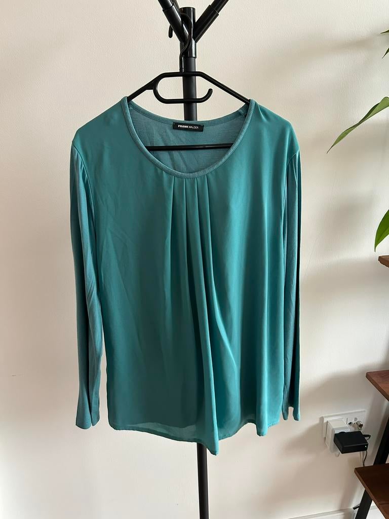 Turquoise top maat 46 Frank Walder, Blauw, Maat 46/48 (XL) of groter, Ophalen of Verzenden, Zo goed als nieuw