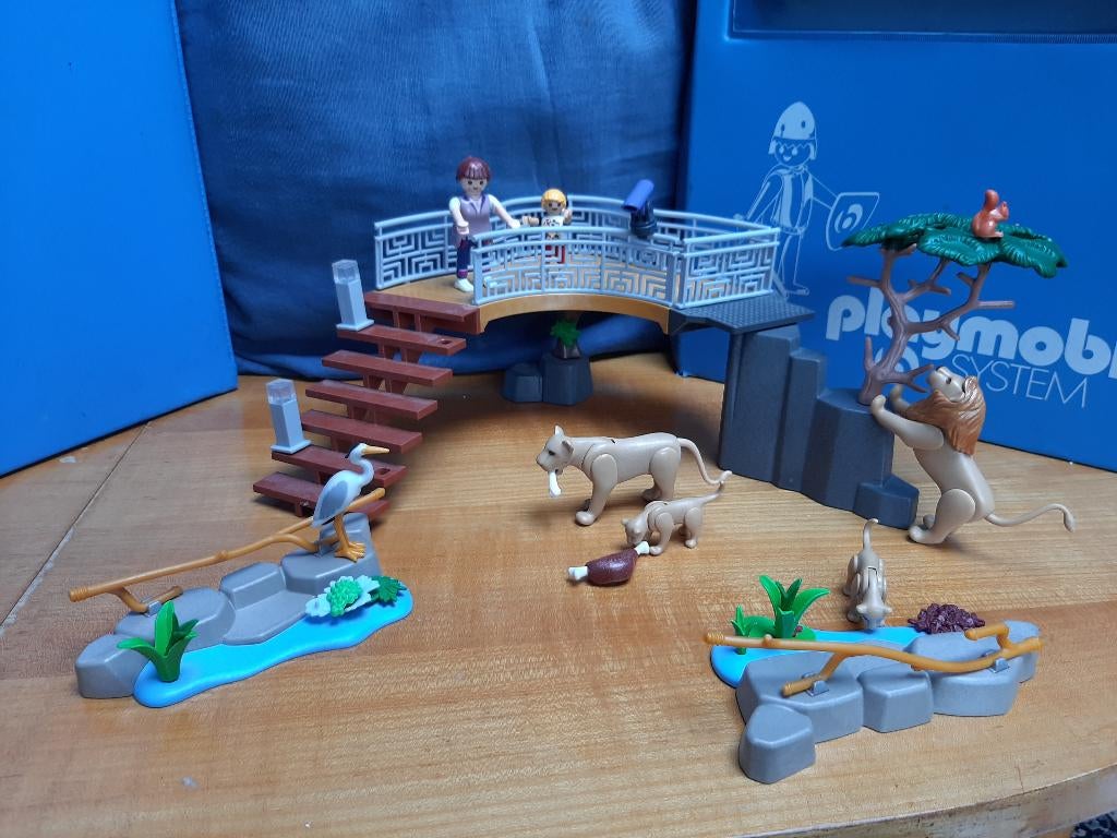 Playmobil Wild Life Dierentuin 70343 loopbrug met leeuwen, Verzenden, Zo goed als nieuw, Complete set