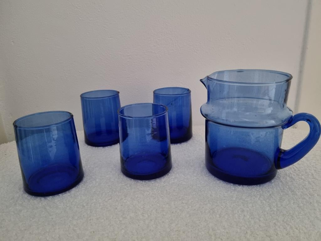 Nieuw !!  Marokaanse/beldi drinkglazen met kan ., Ophalen of Verzenden, Nieuw, Overige typen
