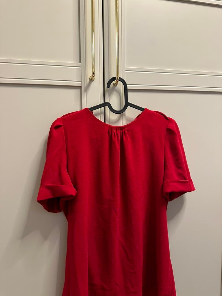 Zara rode blouse tops top chique M hoge kraag, Maat 38/40 (M), Nieuw, Ophalen of Verzenden, Korte mouw
