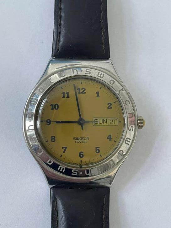 SWATCH 1995 Irony Big Roasted chestnut YGS705, Gebruikt, Staal, Polshorloge, Swatch