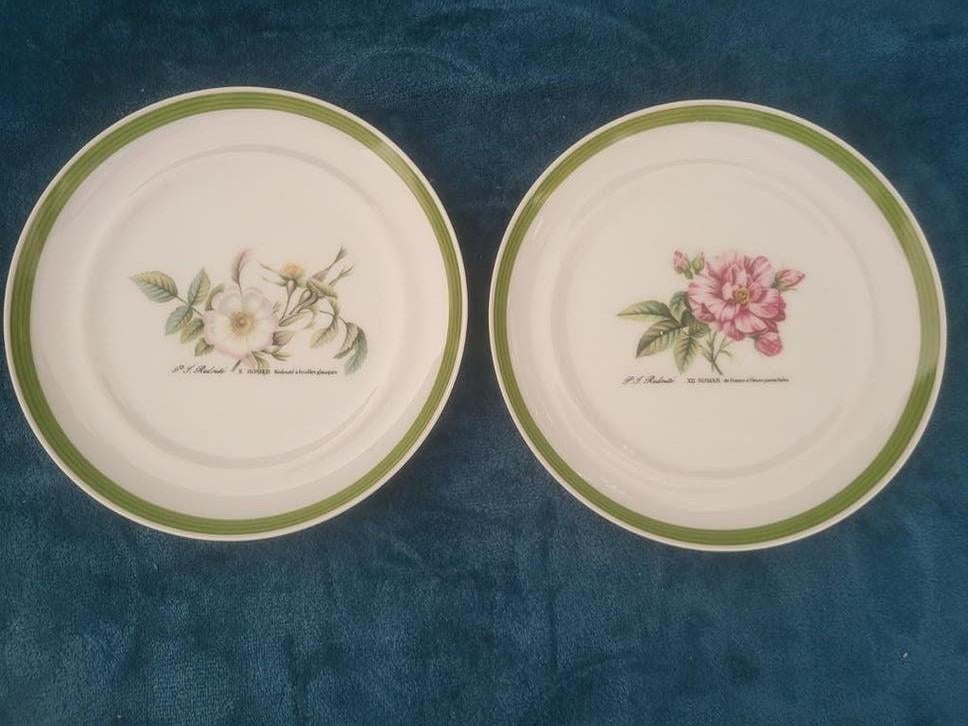 2 Hutschenreuther P.J. Redouté Rosier de France borden, Antiek en Kunst, Ophalen