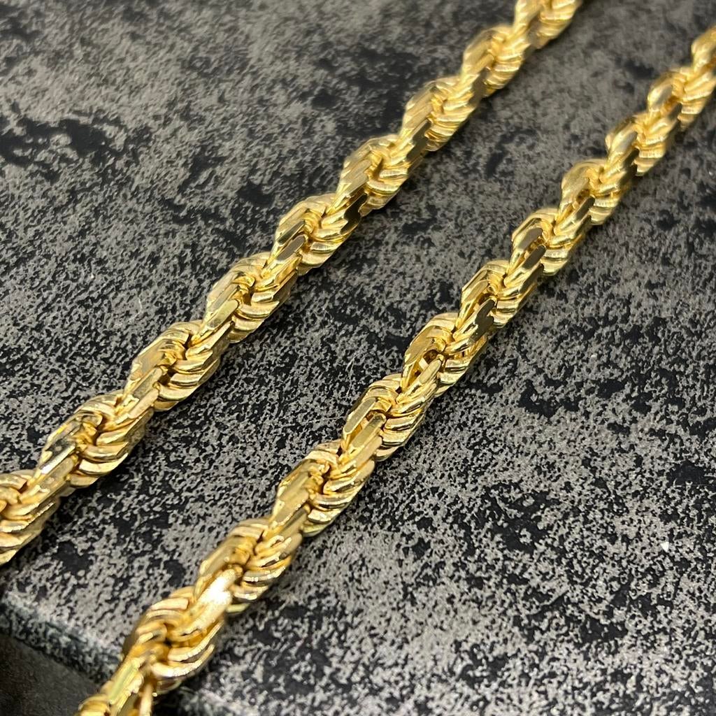 18 karaat gouden ketting massief rope schakel chain, Ophalen of Verzenden, Nieuw, Goud
