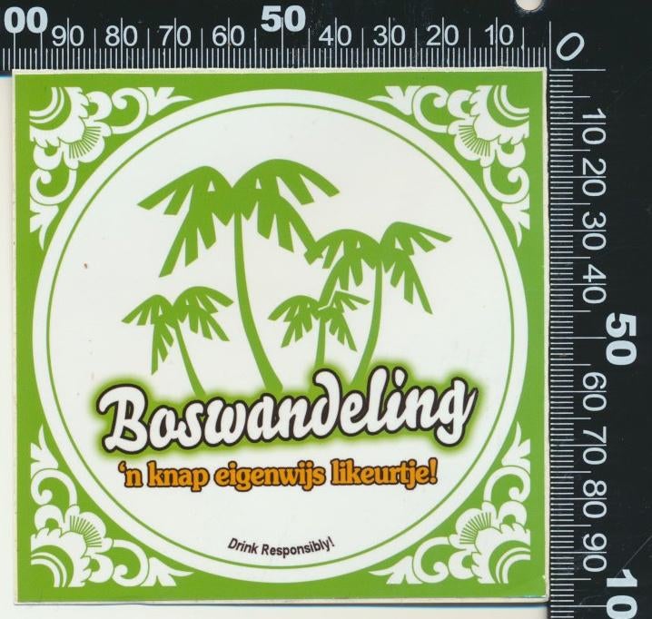 Sticker: Boswandeling - Een knap eigenwijs likeurtje (2), Ophalen of Verzenden, Zo goed als nieuw, Bedrijf of Vereniging