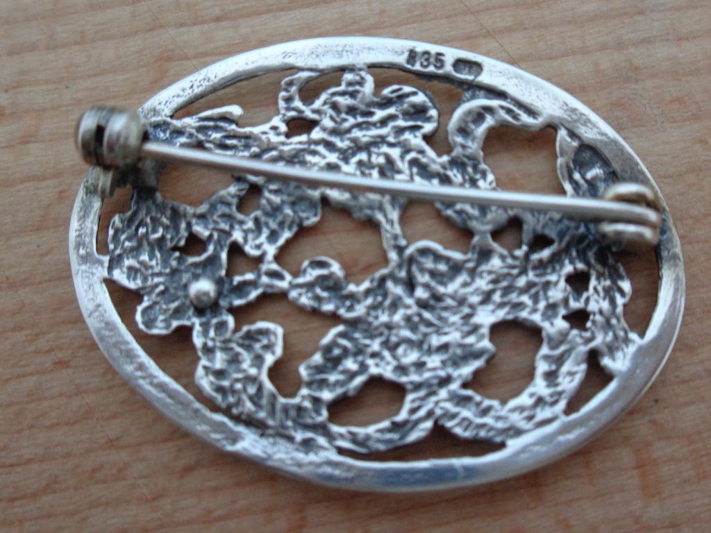 zilveren antieke bloemen broche [514], Verzenden, Zilver, Broche