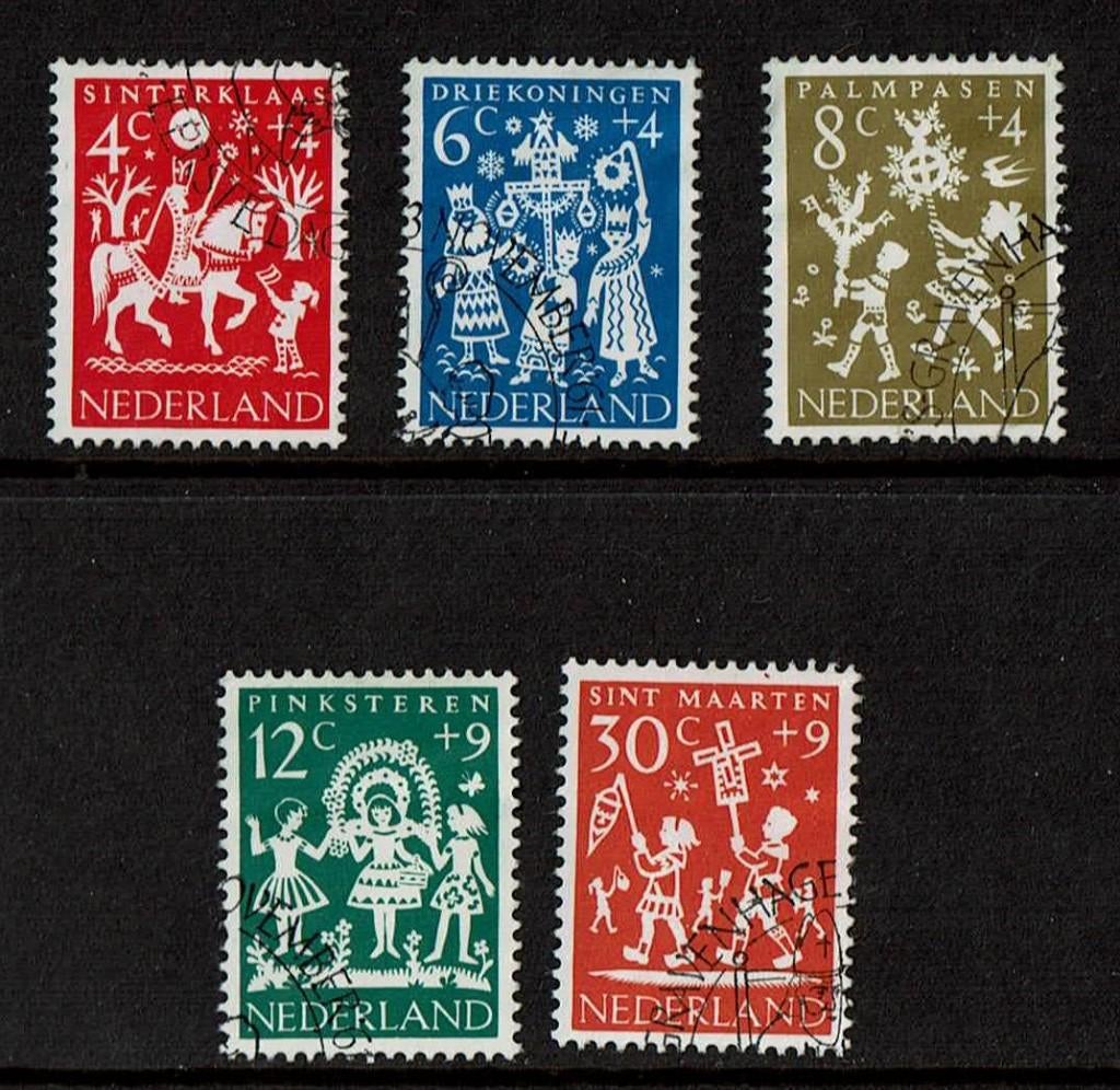 Nederland NVPH 759-763 gestempeld 3, Verzenden, Na 1940, Gestempeld