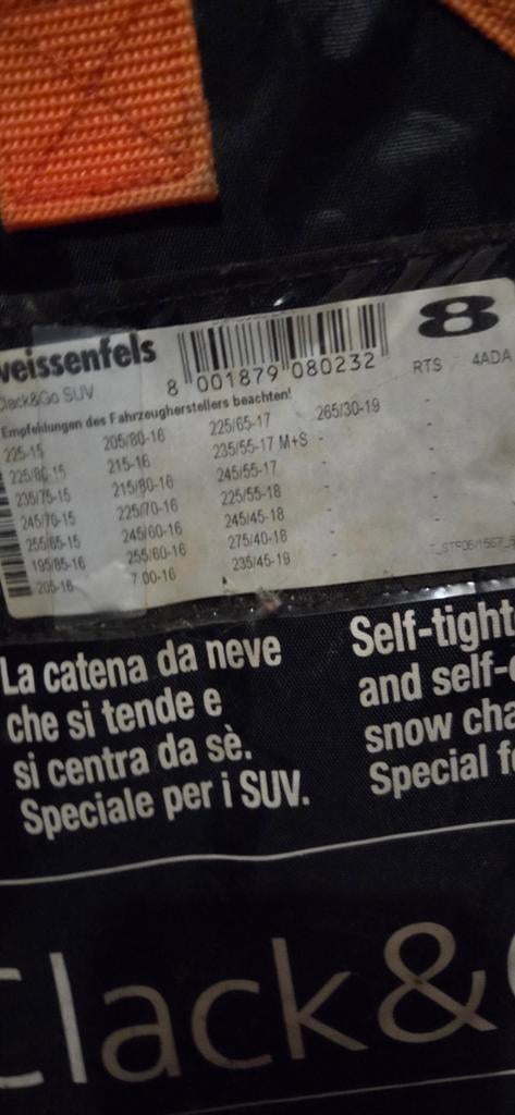 Weissenfels Clack&Go SUV Sneeuwkettingen - Zelfspannend, Ophalen