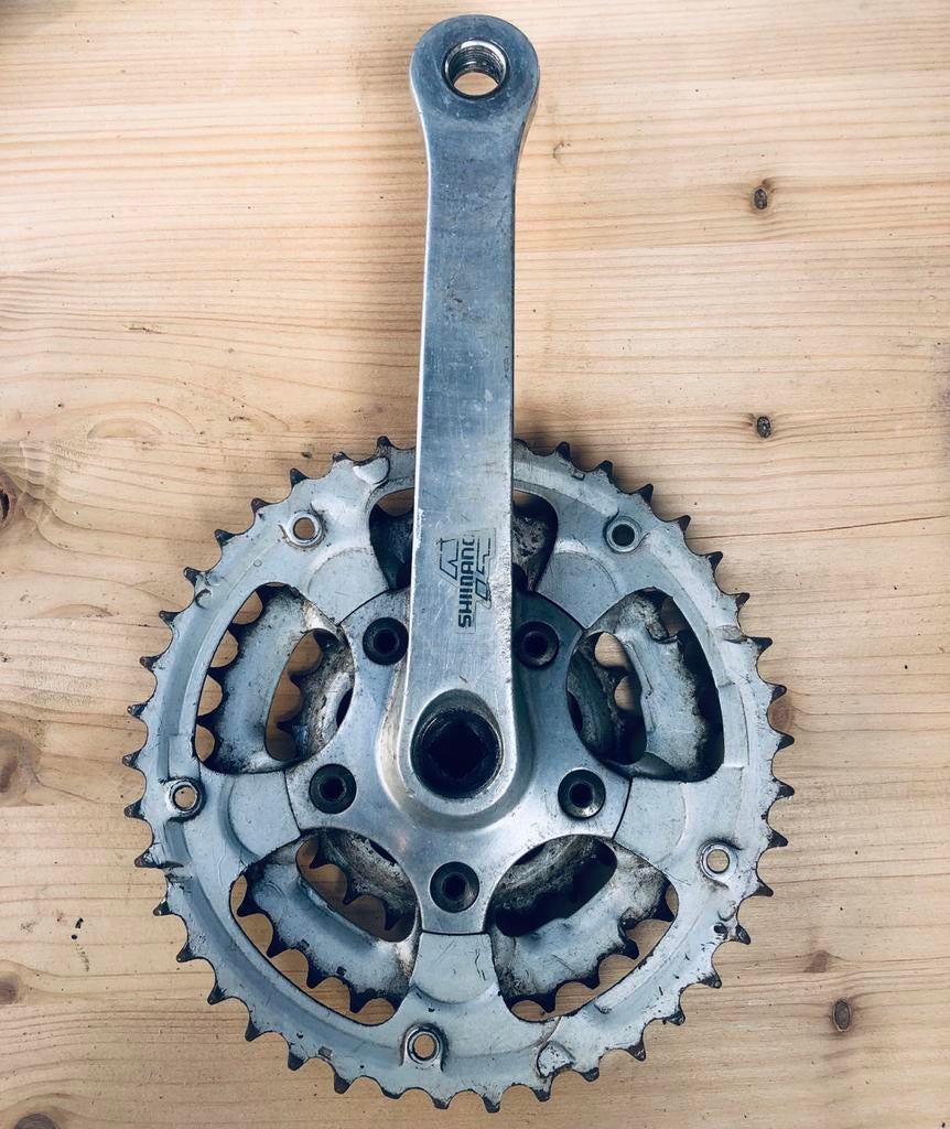 Gebruikt Shimano crankstel met kettingbladen, Ophalen of Verzenden, Gebruikt