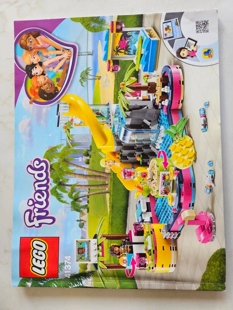 Lego Friends 41374 Andrea's Zwembadfeest - Compleet, Ophalen of Verzenden, Zo goed als nieuw, Complete set, Lego