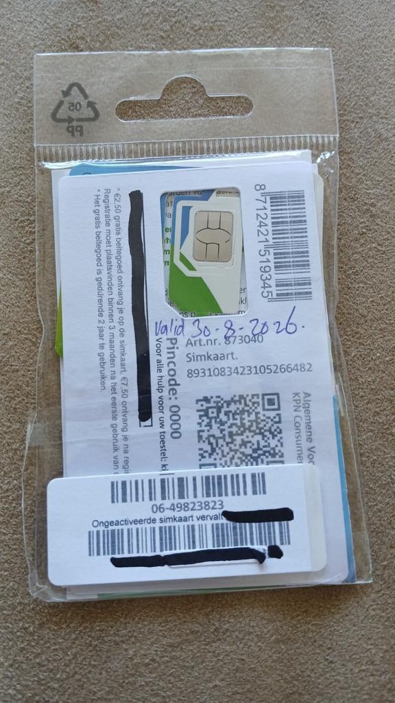 06.49.823.823 top nummer kpn prepaid simkaart Alleen verzend, Verzenden, Nieuw, KPN, Simkaart