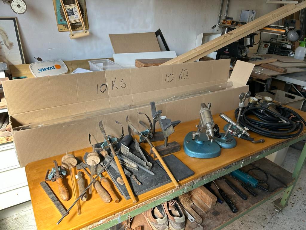 Glasblaas gereedschap + professionale branders en 10kg glas, Doe-het-zelf en Verbouw, Gereedschap | Handgereedschap, Ophalen of Verzenden