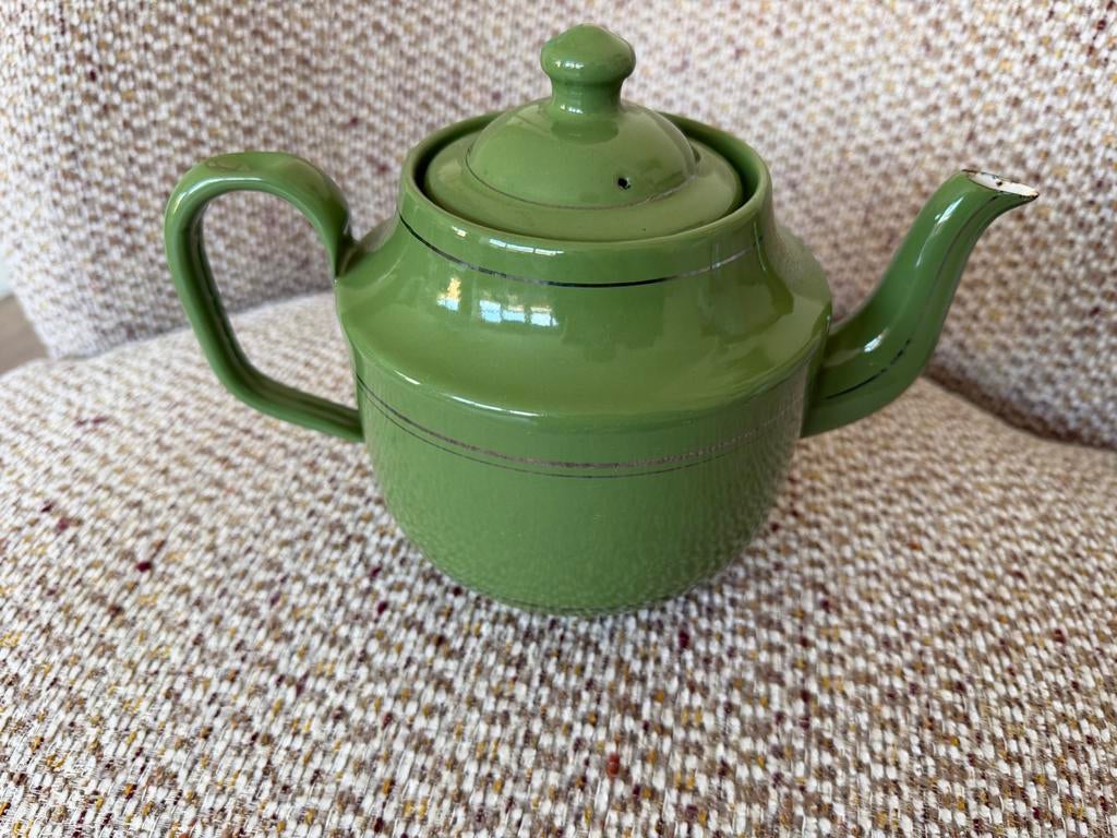 Groene emaille koffiepot, Ophalen of Verzenden