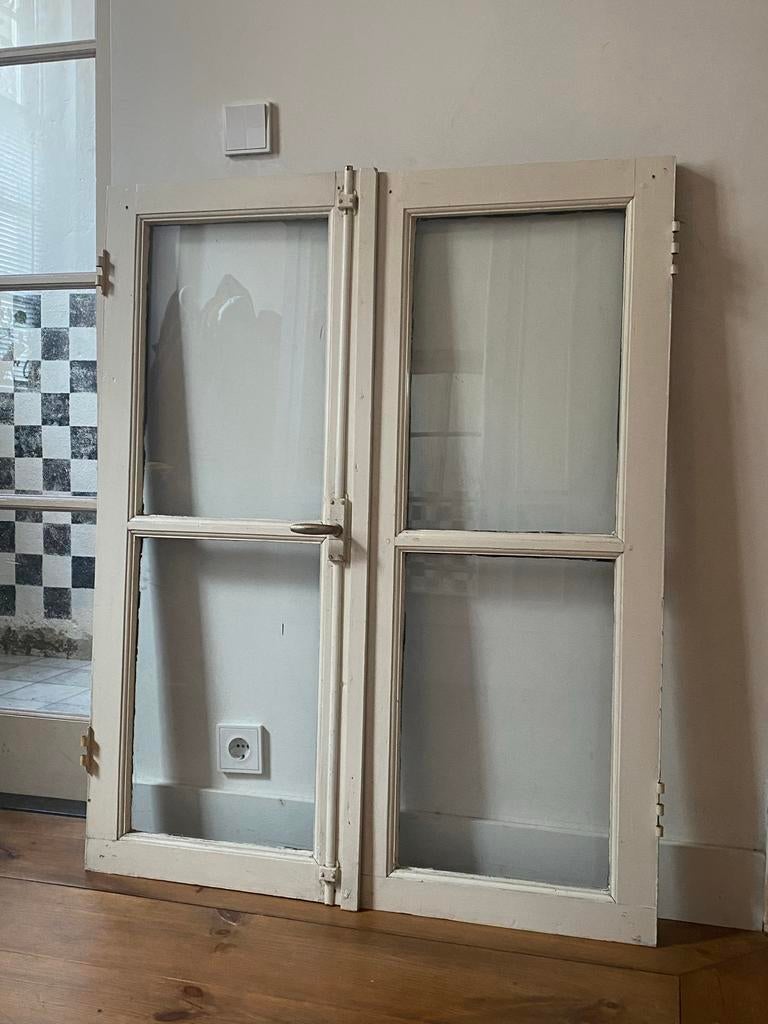 Mooie oude ramen met werkende espagnolet, Ophalen, Gevelraam of Ruit, Gebruikt, 80 tot 120 cm