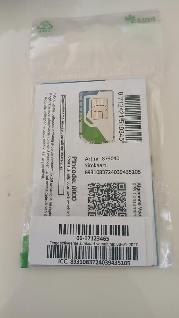 Makkelijk 06 Easy nummer kpn prepaid simkaart nieuw gesealde, Verzenden, Nieuw, KPN, Simkaart