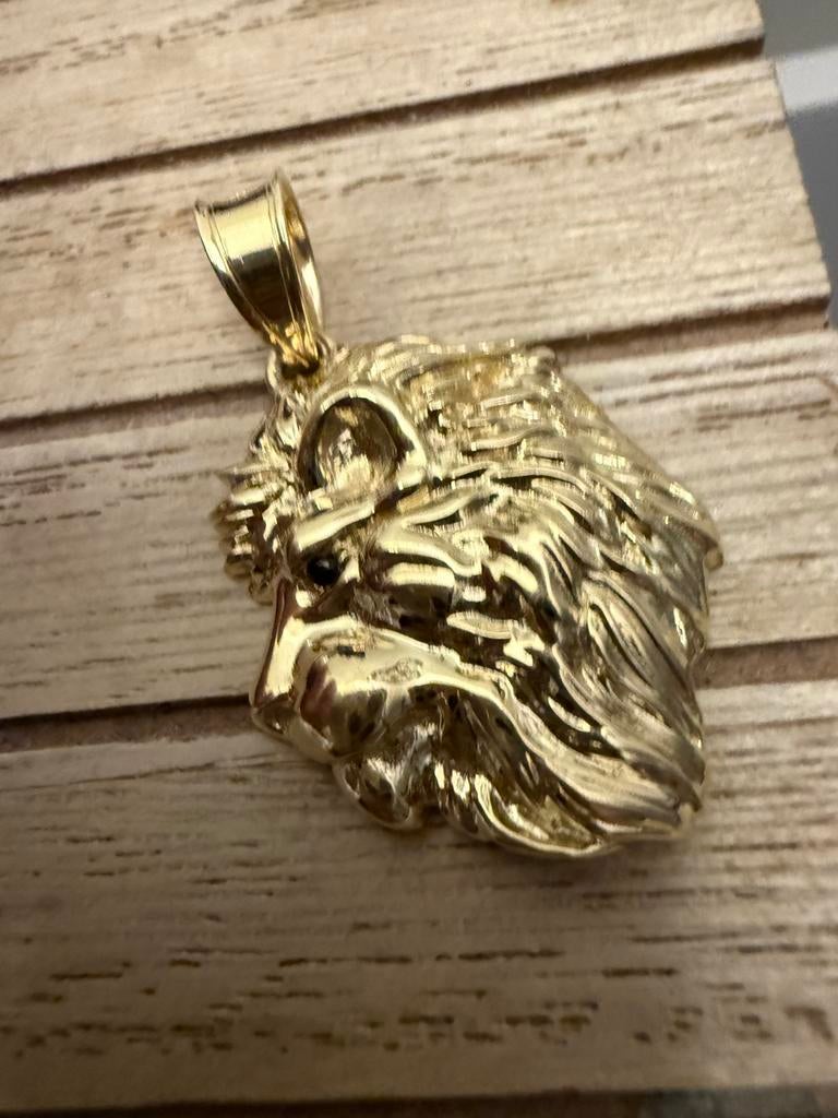 Prachtige 14 karaats gouden leeuw hanger, Ophalen of Verzenden, Nieuw, Goud