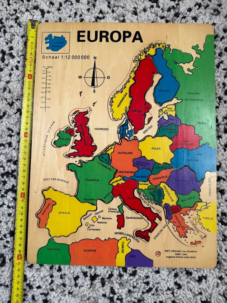 Houten Landen Puzzel Europa - Educatief Speelgoed, Ophalen of Verzenden, Gebruikt, Puzzelen