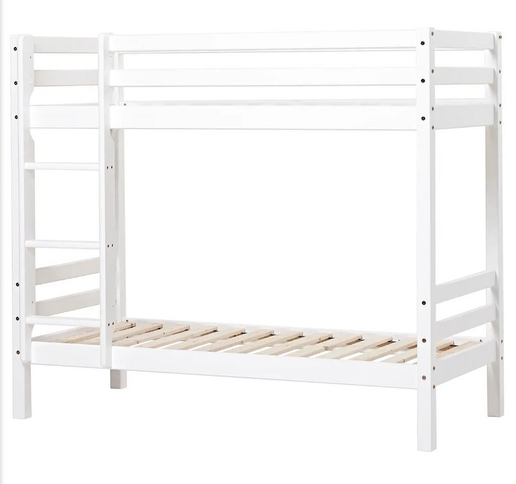 Wit stapelbed 90x200, deelbaar in 2 eenpersoonsbedden, Ophalen, Gebruikt, 90 cm, Tweepersoons