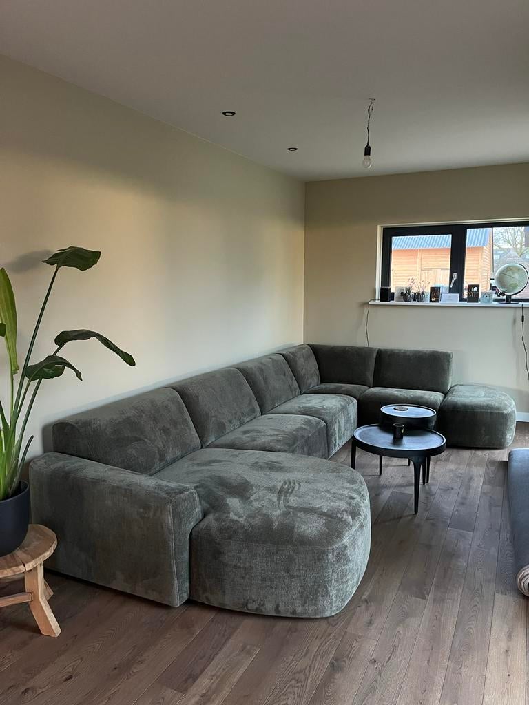 Nieuwe Xooon Tineo elementenbank Livigno groen, Ophalen, Hoekbank, Vierpersoons of meer, 300 cm of meer