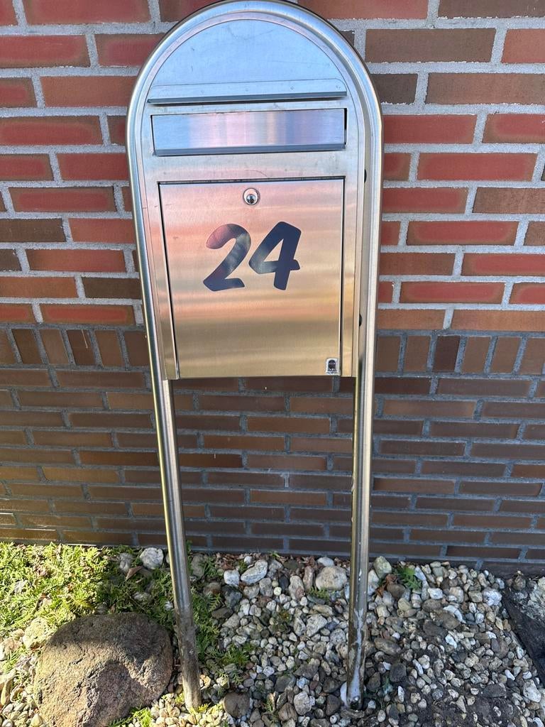 Bobi rvs brievenbus met staander, Ophalen, Gebruikt, Rvs, Staande brievenbus