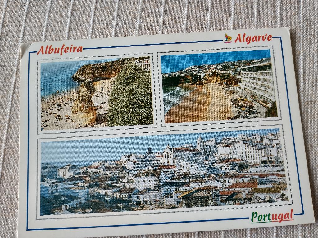 821 Albufeira, Algarve - 3 afbeeldingen, Ophalen of Verzenden, 1980 tot heden, Gelopen, Overig Europa
