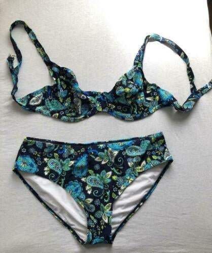 Bikini maat 46 blauw/groen