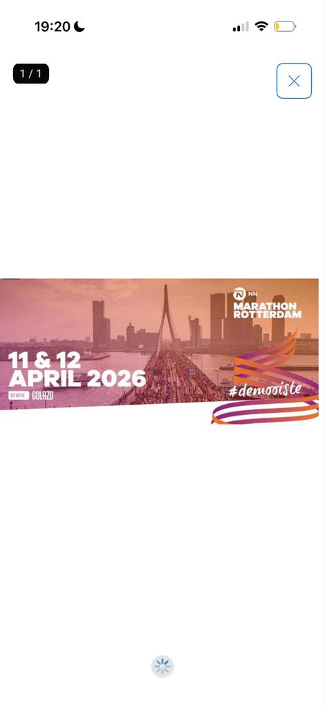 Gezocht Rotterdam marathon 1km, Eén persoon, April