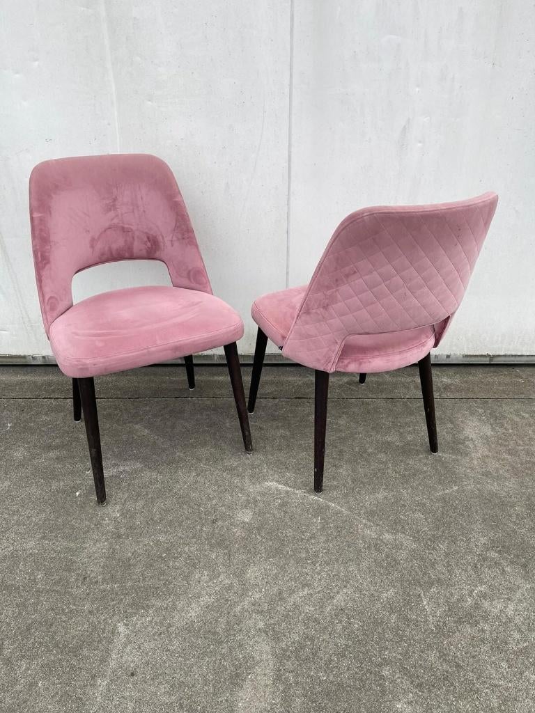 6 stuks luxe velvet roze horeca Satelliet stoelen, Ophalen, Overige kleuren, Zo goed als nieuw, Stof