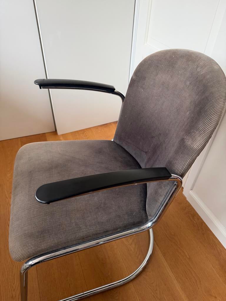 Gispen Dutch Original 413RL stoelen, Ophalen, Gebruikt, Metaal, Eén