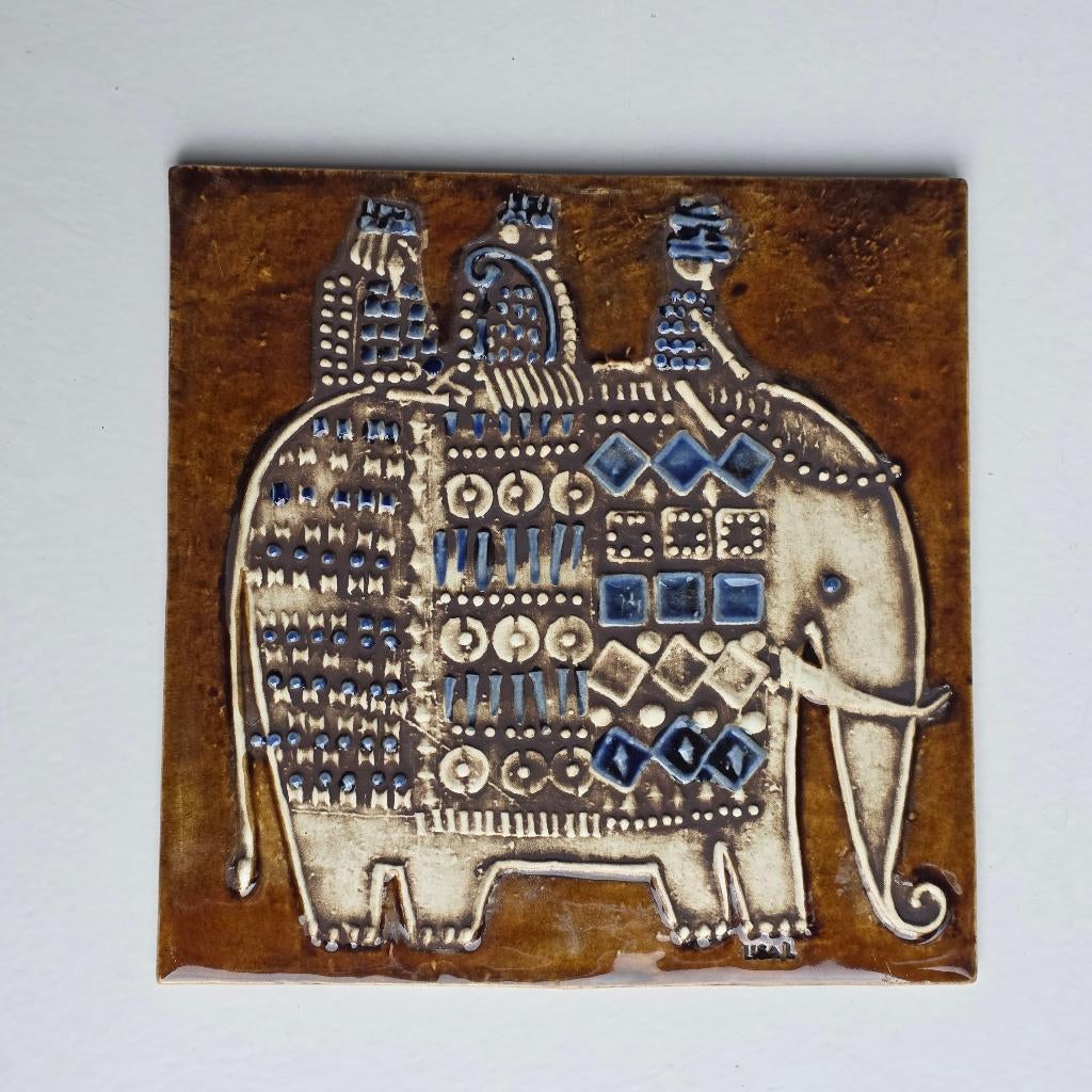 Vintage Olifant keramische muurplaat Lisa Larson Gustavsberg, Ophalen of Verzenden