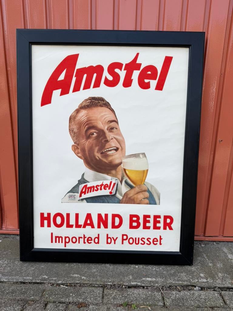 Amstel reclame poster, Verzamelen, Merken en Reclamevoorwerpen, Ophalen, Reclamebord, Gebruikt, I