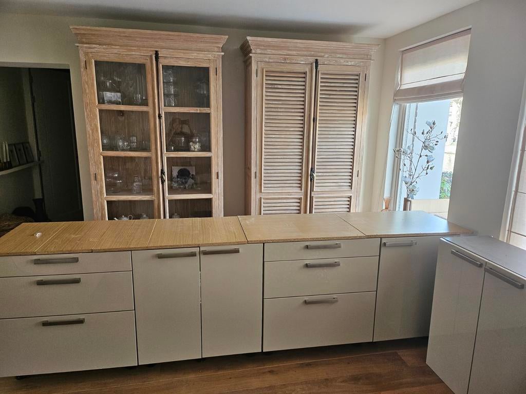 MODERN KEUKEN BLOK, BEIGE GLANS, Huis en Inrichting, Ophalen, 25 tot 50 cm, 200 cm of meer, 200 cm of meer