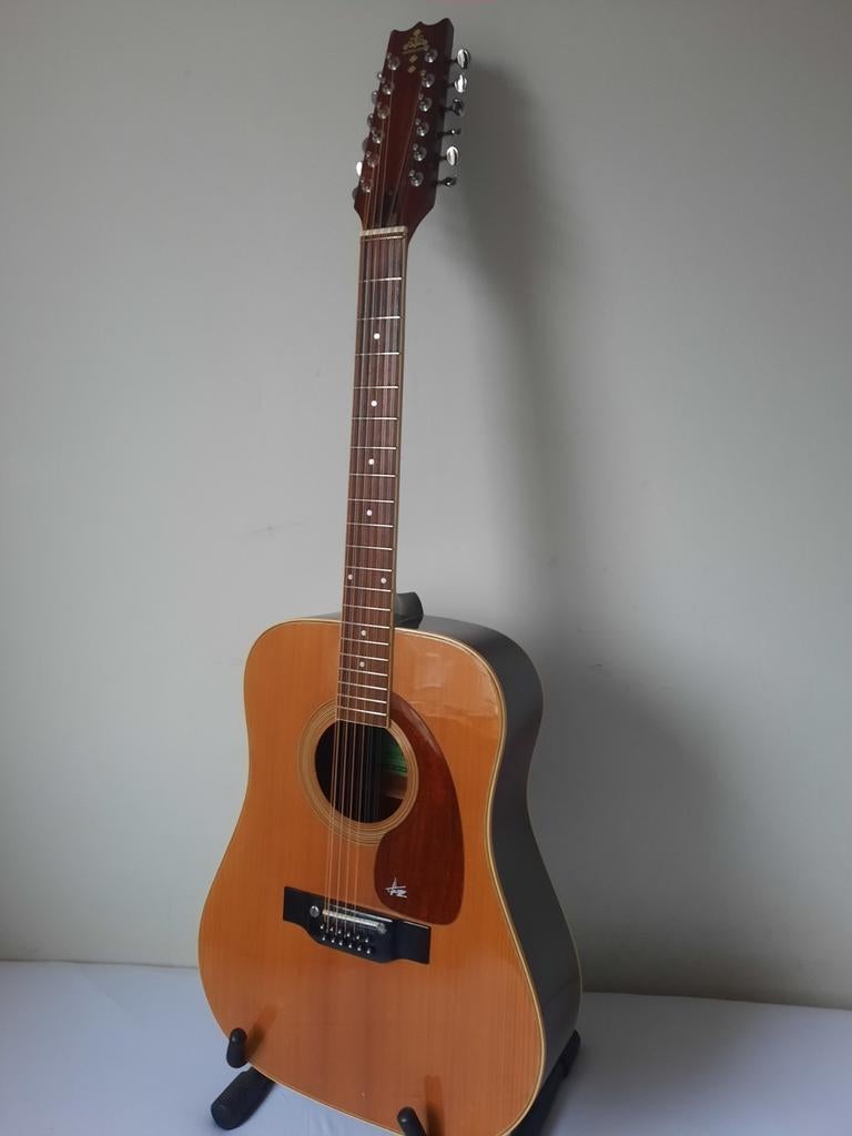 Takeharu 12-snarige western Japan 1976 Nwe snaren en koffer, Ophalen, Gebruikt, Western- of Steelstringgitaar, 12-snarig