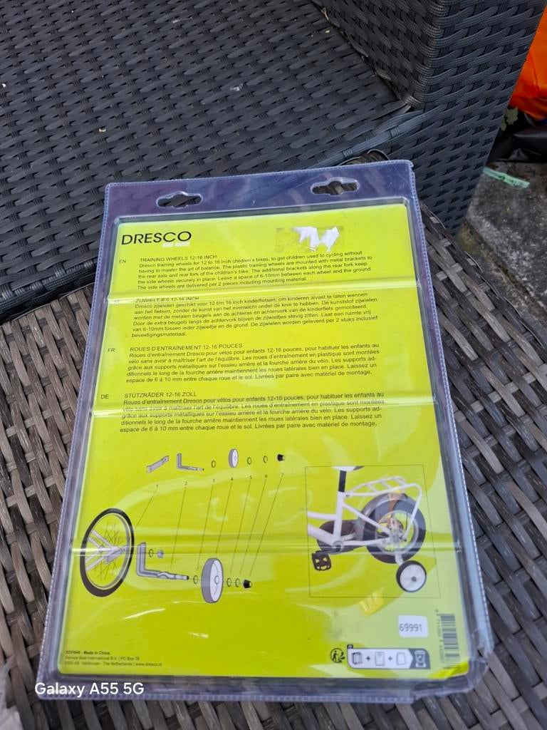Dresco zijwieltjes voor 12-16 inch kinderfietsen, Onbekend, Nieuw, Ophalen of Verzenden, Onbekend