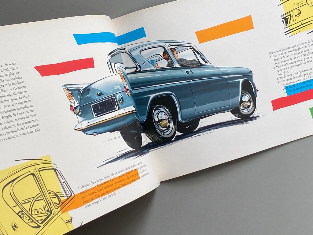 Brochure Ford Anglia de luxe (circa 1960), Ophalen of Verzenden, Zo goed als nieuw, Ford