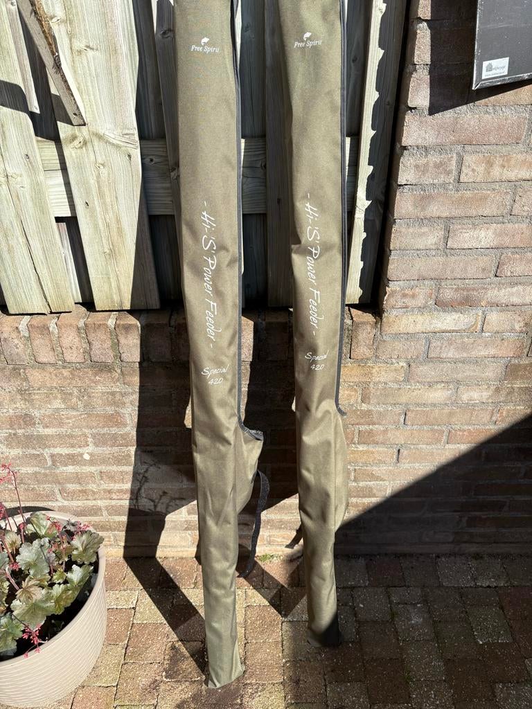 2x Free Spirit Hi-S Power Feeder Special 4,20m hengels, Watersport en Boten, Hengelsport | Algemeen, Ophalen, Gebruikt, Werphengel