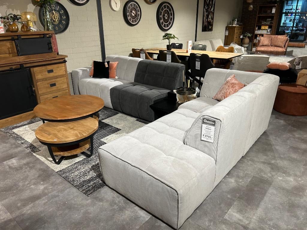 Hoekbank Boogie in ribstof. OPRUIMING SHOWMODEL!, Huis en Inrichting, Banken | Bankstellen, Ophalen, 250 tot 300 cm, Robbies Hoogeloon