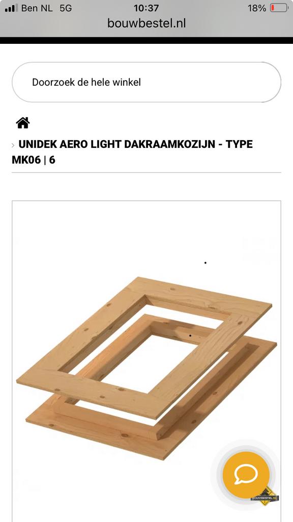 Dakraamkozijn Unidek - 2 stuks, Overige materialen, Nieuw, Minder dan 5 m², Ophalen