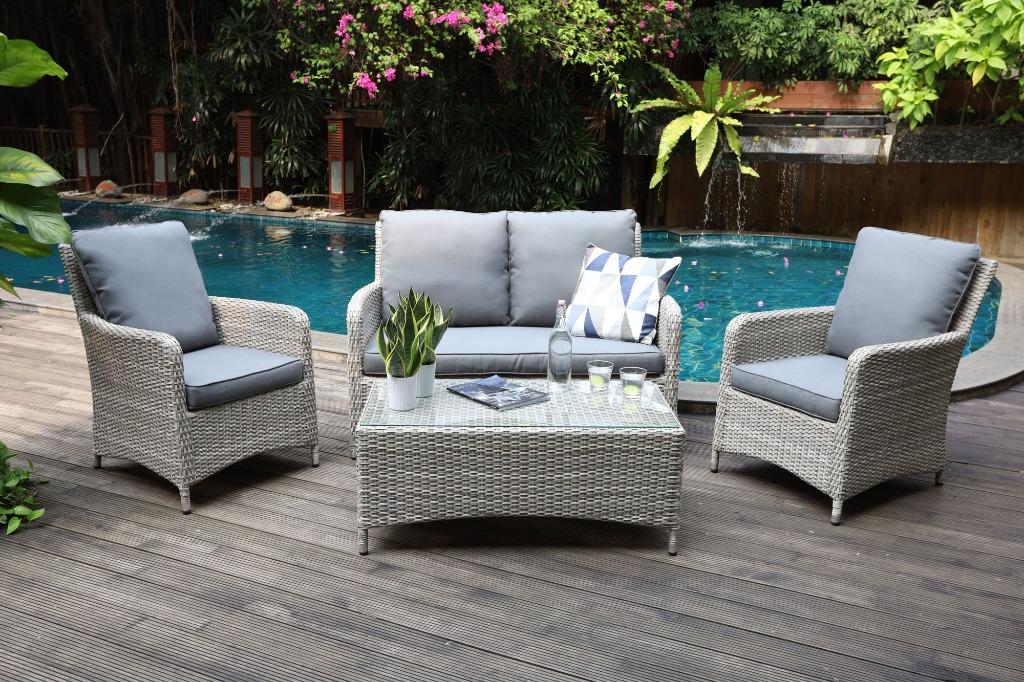 Tuin loungeset wicker 4 delig. Topdeal!, Ophalen, 4 zitplaatsen, Nieuw, Bank