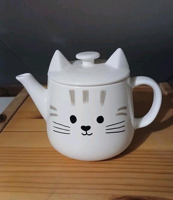 Hema poezen theepotje, Verzenden, Zo goed als nieuw, Bord(en), Overige stijlen