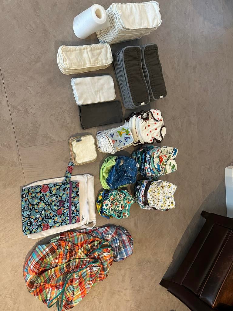 Groot pakket wasbare luiers (Alvababy, Petit Lulu, etc.), Kinderen en Baby's, Badjes en Verzorging, Overige typen, Zo goed als nieuw